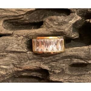 Gold  and CZ Baguette Ring by PJM